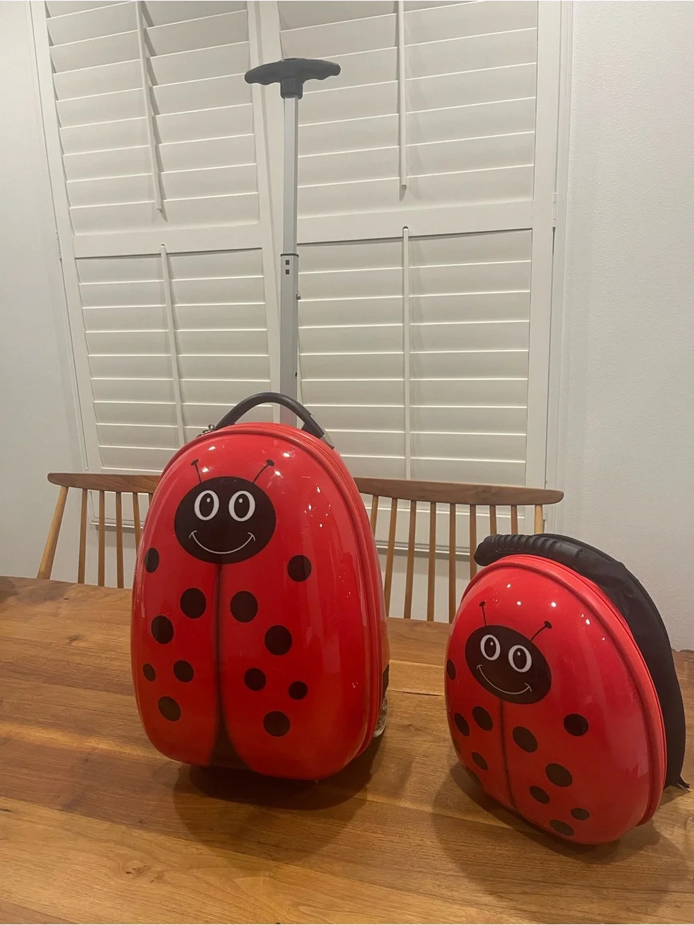 Travel buddies Kids Red Ladybug Rolling Suitcase & Backpack Set